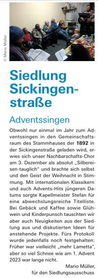 "1892 aktuell": Adventssingen (März 2024)