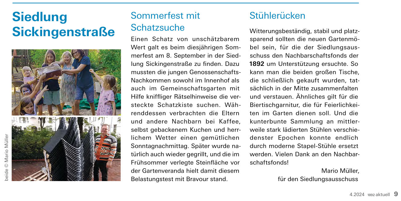 "1892 aktuell": Sommerfest und Stühlerücken (Dezember 2024)